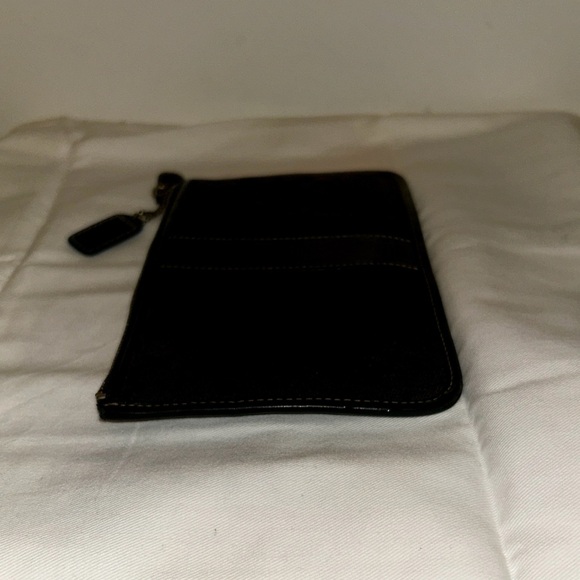 Coach Slim Black Signature Canvas & Leather Envelope Zipper Pouch/Clutch - Picture 8 of 9